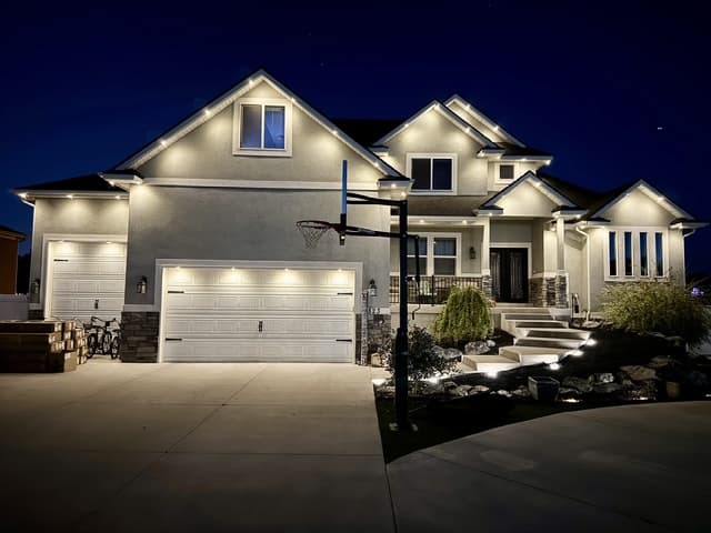 Finished permanent lighting install on a premium home